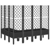Schwarzer Blumenkasten mit Spalier Cairula 160x120x142cm (PP)
