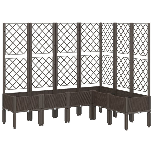 Brauner Blumenkasten mit Rankgitter Cairula 160x120x142cm (PP)
