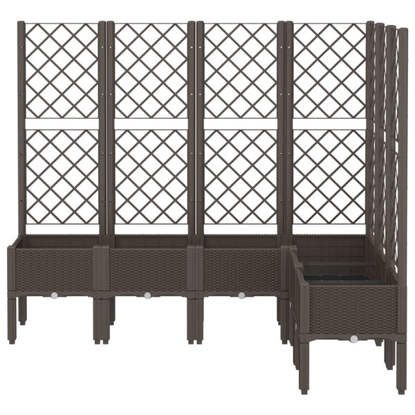 Brauner Blumenkasten mit Rankgitter Cairula 160x120x142cm (PP)
