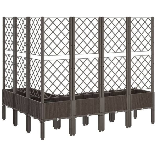 Brauner Blumenkasten mit Rankgitter Cairula 160x120x142cm (PP)
