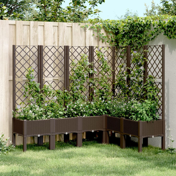 Brauner Blumenkasten mit Rankgitter Cairula 160x120x142cm (PP)