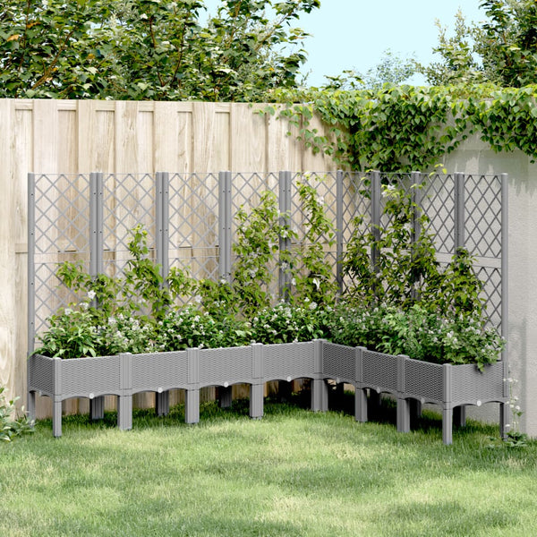Hellgrauer Blumenkasten mit Spalier Cairula 200x160x142cm (pp)