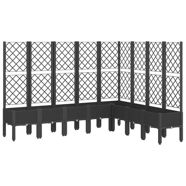 Schwarzer Blumenkasten mit Spalier Cairula 200x160x142cm (pp)