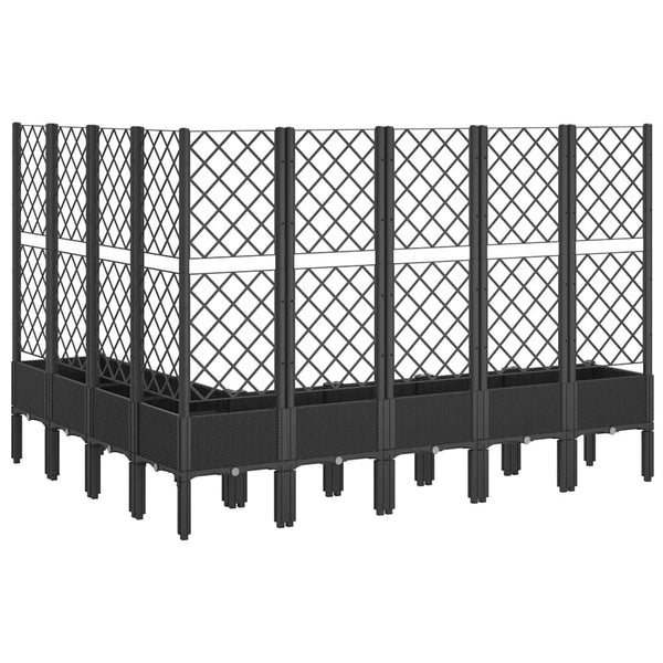 Schwarzer Blumenkasten mit Spalier Cairula 200x160x142cm (pp)