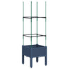 Grauer Blumenkasten mit Spalier Werle 40x40x142,5cm (PP)