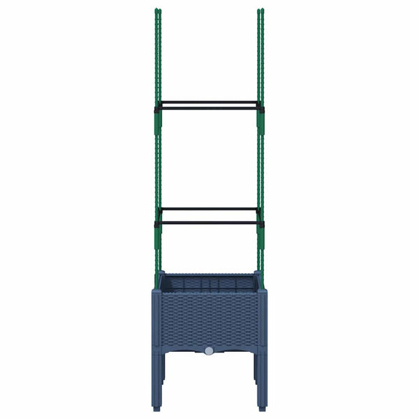 Grauer Blumenkasten mit Spalier Werle 40x40x142,5cm (PP)