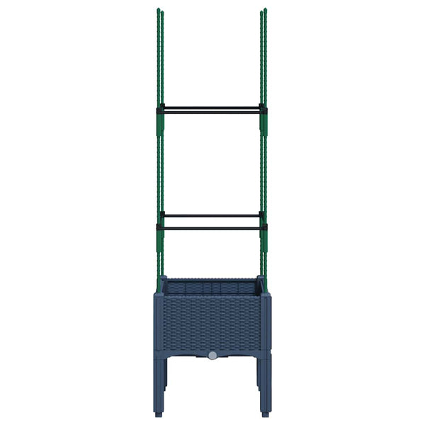 Grauer Blumenkasten mit Spalier Werle 40x40x142,5cm (PP)