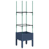 Grauer Blumenkasten mit Spalier Werle 40x40x142,5cm (PP)