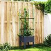 Grauer Blumenkasten mit Spalier Werle 40x40x142,5cm (PP)