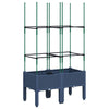 Grauer Blumenkasten mit Rankgitter Werle 80x40x142,5cm (pp)