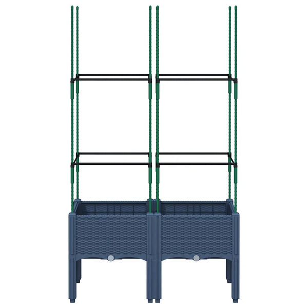 Grauer Blumenkasten mit Rankgitter Werle 80x40x142,5cm (pp)