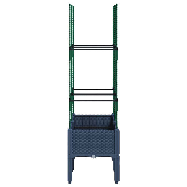 Grauer Blumenkasten mit Rankgitter Werle 80x40x142,5cm (pp)