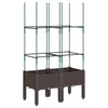 Brauner Blumenkasten mit Spalier Werle 80x40x142,5cm (PP)