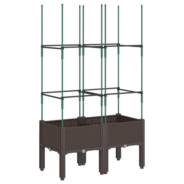 Brauner Blumenkasten mit Spalier Werle 80x40x142,5cm (PP)