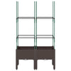 Brauner Blumenkasten mit Spalier Werle 80x40x142,5cm (PP)