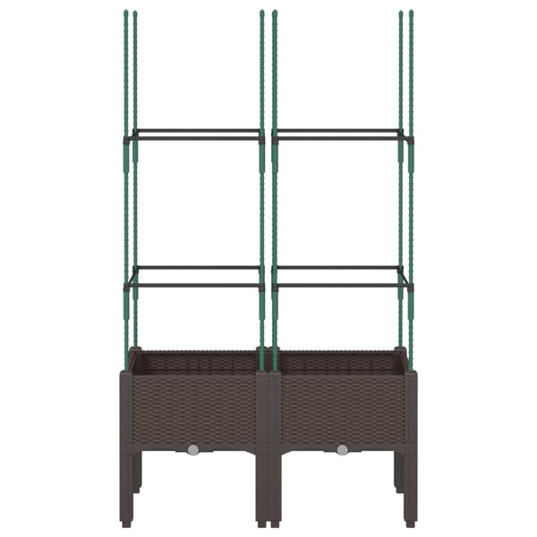 Brauner Blumenkasten mit Spalier Werle 80x40x142,5cm (PP)
