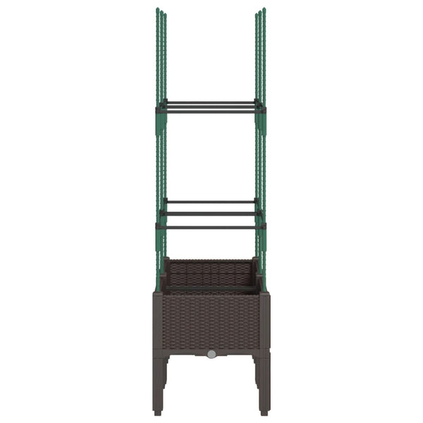 Brauner Blumenkasten mit Spalier Werle 80x40x142,5cm (PP)