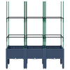 Grauer Blumenkasten mit Spalier Werle 120x40x142,5cm (pp)