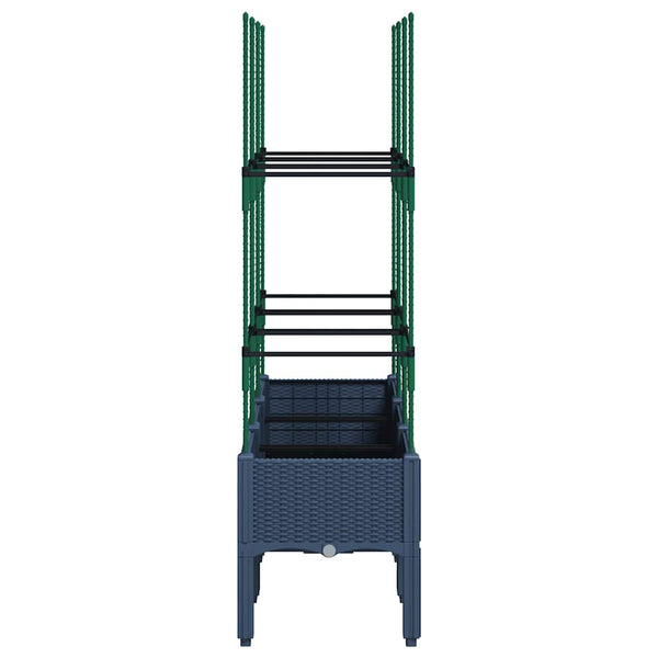 Grauer Blumenkasten mit Spalier Werle 120x40x142,5cm (pp)