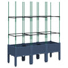 Grauer Blumenkasten mit Spalier Werle 120x40x142,5cm (pp)
