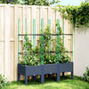 Grauer Blumenkasten mit Spalier Werle 120x40x142,5cm (pp)