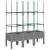 Hellgrauer Blumenkasten mit Spalier Werle 120x40x142,5cm (PP)