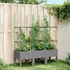 Hellgrauer Blumenkasten mit Spalier Werle 120x40x142,5cm (PP)