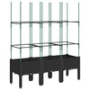 Schwarzer Blumenkasten mit Spalier Werle 120x40x142,5cm (pp)
