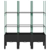 Schwarzer Blumenkasten mit Spalier Werle 120x40x142,5cm (pp)