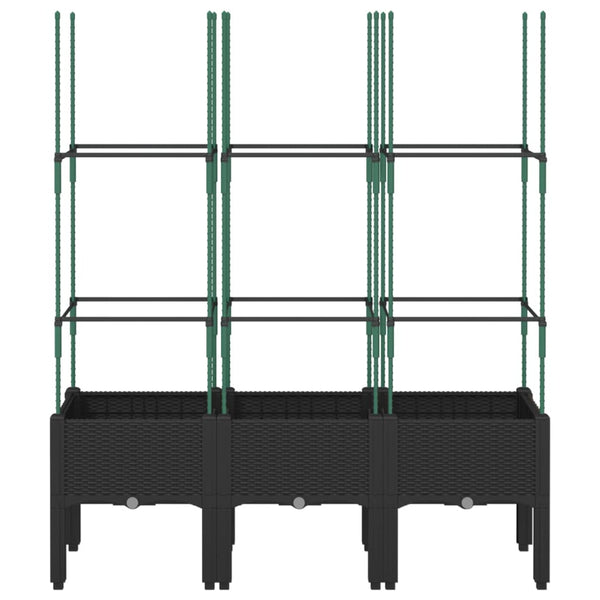 Schwarzer Blumenkasten mit Spalier Werle 120x40x142,5cm (pp)