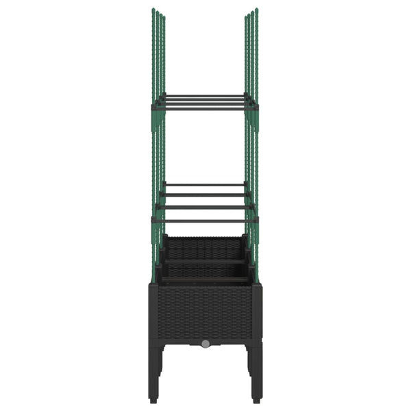 Schwarzer Blumenkasten mit Spalier Werle 120x40x142,5cm (pp)