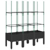Schwarzer Blumenkasten mit Spalier Werle 120x40x142,5cm (pp)