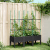 Schwarzer Blumenkasten mit Spalier Werle 120x40x142,5cm (pp)