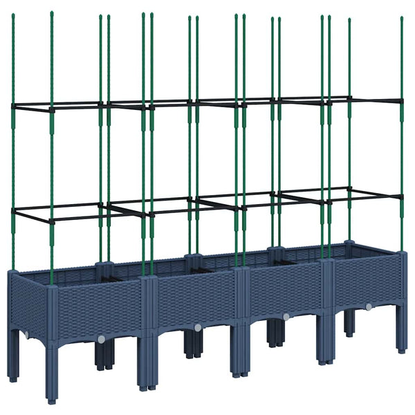 Grauer Blumenkasten mit Spalier Werle 160x40x142,5cm (pp)