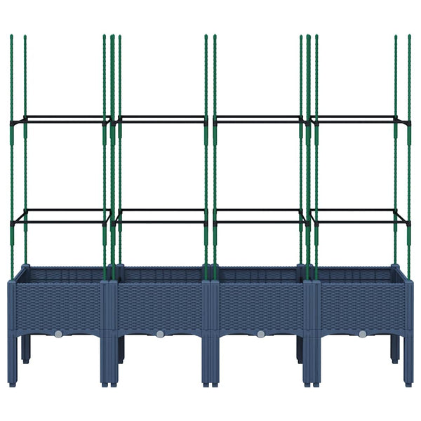 Grauer Blumenkasten mit Spalier Werle 160x40x142,5cm (pp)