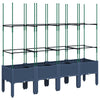 Grauer Blumenkasten mit Spalier Werle 160x40x142,5cm (pp)