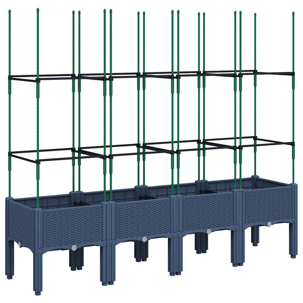 Grauer Blumenkasten mit Spalier Werle 160x40x142,5cm (pp)