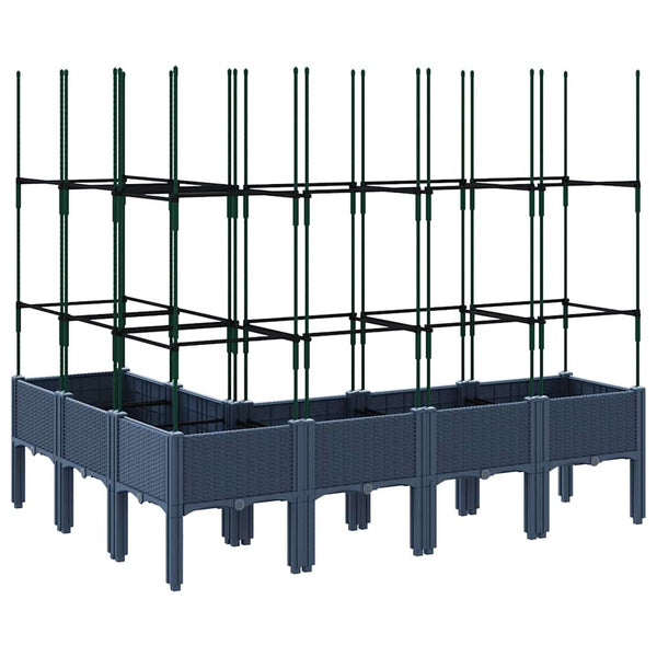 Grauer Blumenkasten mit Spalier Werle 160x120x142,5cm (pp)