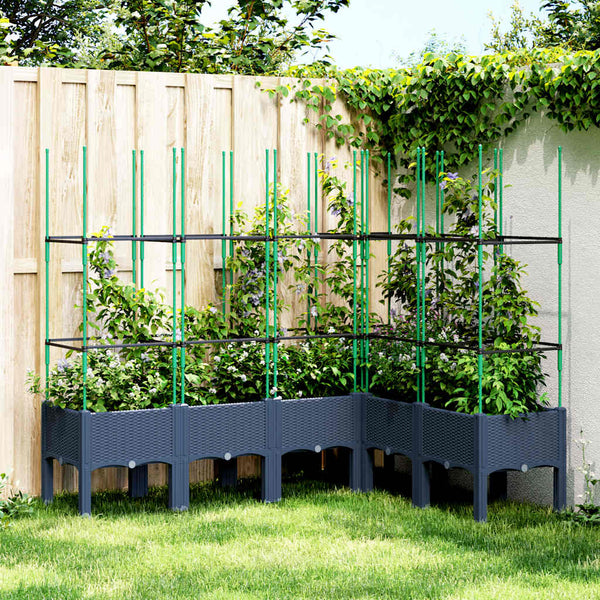 Grauer Blumenkasten mit Spalier Werle 160x120x142,5cm (pp)