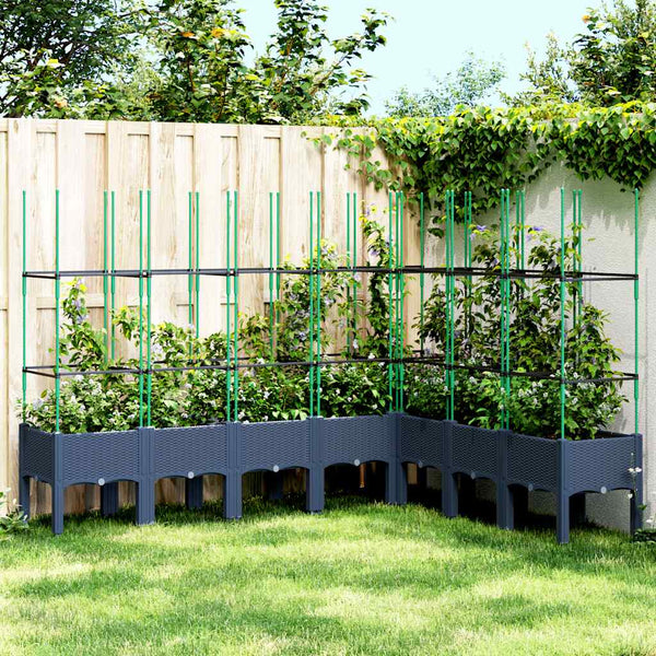 Grauer Blumenkasten mit Spalier Werle 200x160x142,5cm (pp)