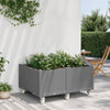 Hellgrauer Blumenkasten für draußen mit Rollen Calinic 100x80x54cm (PP)