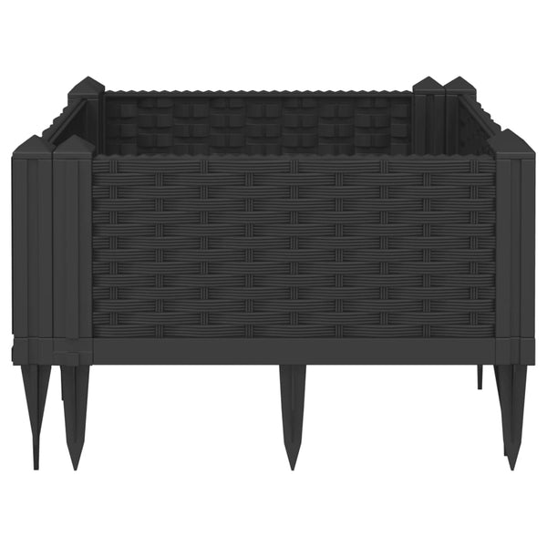 Schwarzer Blumenkasten mit Standfüßen Heipaneni 42,5x42,5x28,5cm (PP)