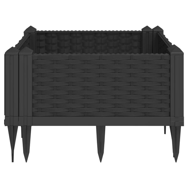 Schwarzer Blumenkasten mit Standfüßen Heipaneni 42,5x42,5x28,5cm (PP)