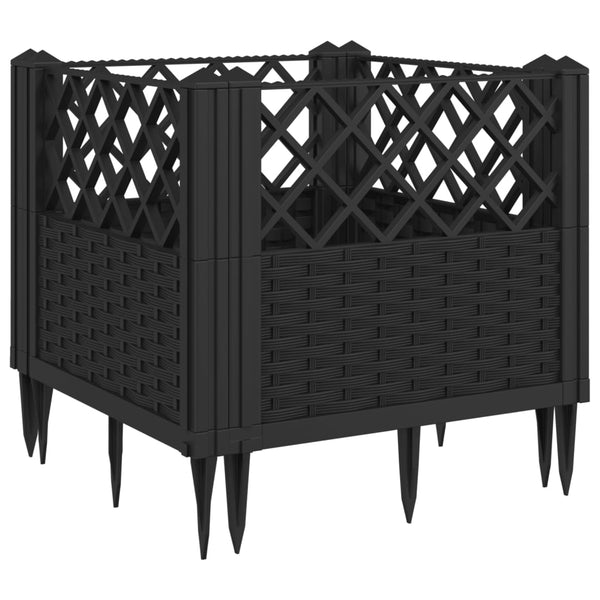 Schwarzer Blumenkasten mit Füßen Heipaneni 43,5x43,5x43,5cm (PP)