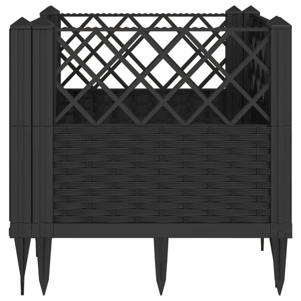 Schwarzer Blumenkasten mit Füßen Heipaneni 43,5x43,5x43,5cm (PP)