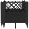 Schwarzer Blumenkasten mit Füßen Heipaneni 43,5x43,5x43,5cm (PP)