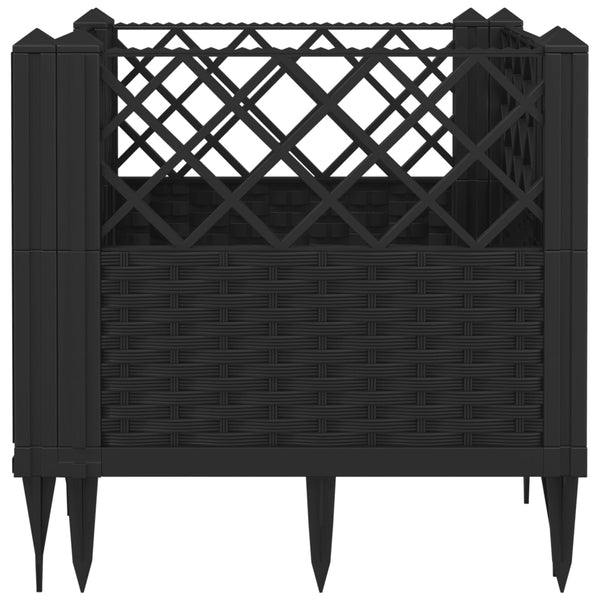 Schwarzer Blumenkasten mit Füßen Heipaneni 43,5x43,5x43,5cm (PP)