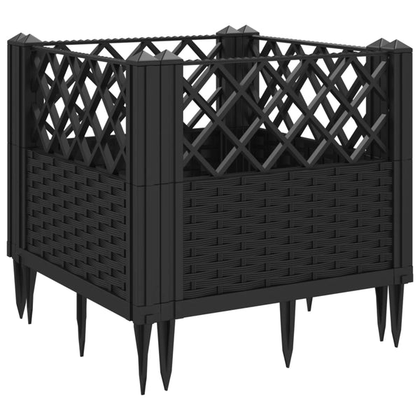 Schwarzer Blumenkasten mit Füßen Heipaneni 43,5x43,5x43,5cm (PP)