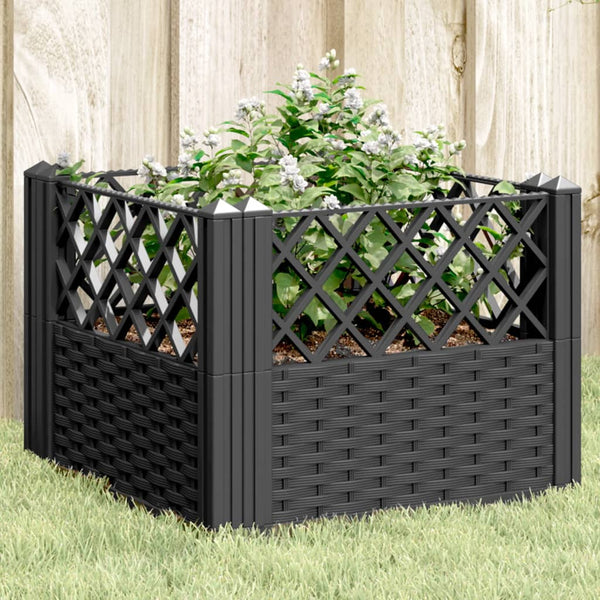 Schwarzer Blumenkasten mit Füßen Heipaneni 43,5x43,5x43,5cm (PP)