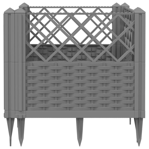Hellgrauer Blumenkasten mit Standfüßen Heipaneni 43,5x43,5x43,5cm (pp)